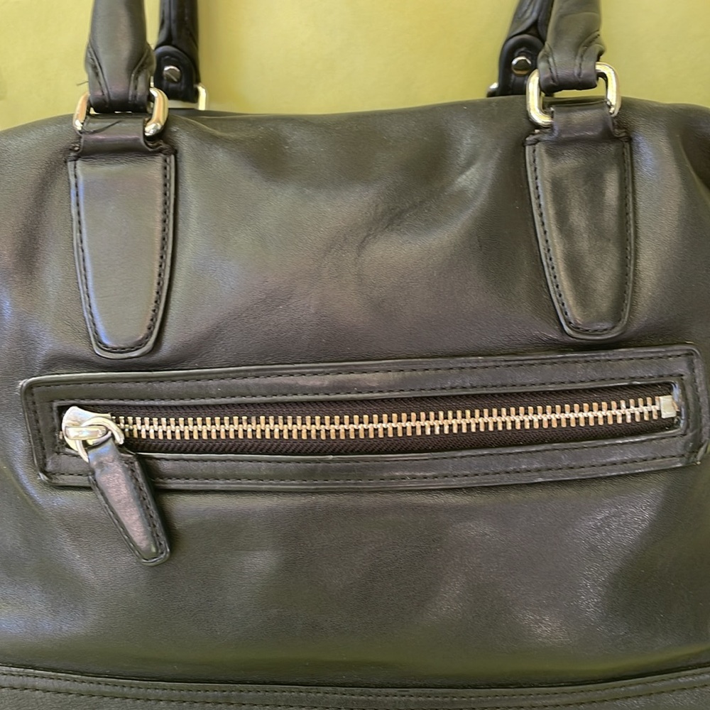Vintage black/silver Coach large leather bag - Picture 9 of 15